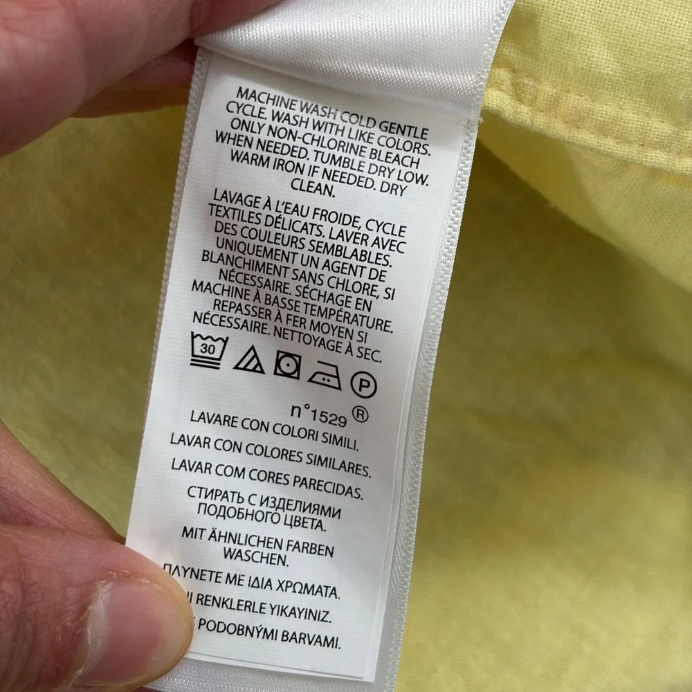 Polo Ralph Lauren Classic Fit Linen-Cotton Shirt in Yellow Men Medium NWOT $125
